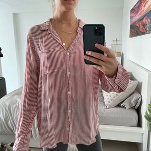 Oversized Striped Button Down - Final Sale